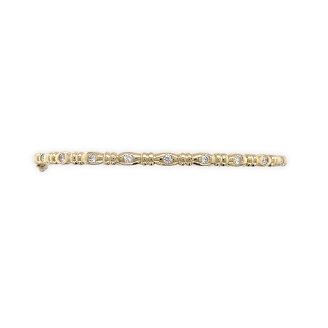 14K Gold Bangle with 10 Round Diamonds (.33ct tw)   j7627